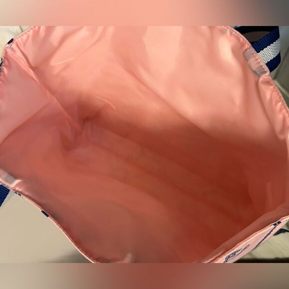 Estée Lauder Pink & Navy Logo Tote Beach Shopper Bag Rope Print NEW - Picture 7 of 11